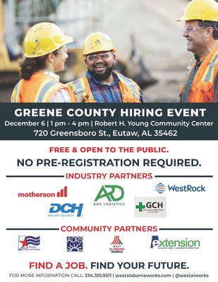 December Hiring event to be held in Greene County 