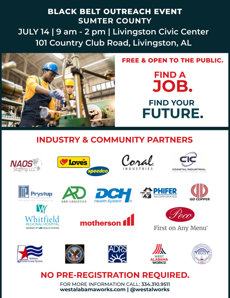 Black Belt hiring event continues in Sumter County